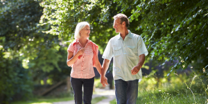 couple walking outside