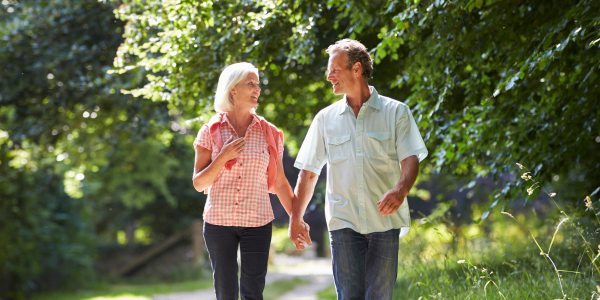 couple walking outside