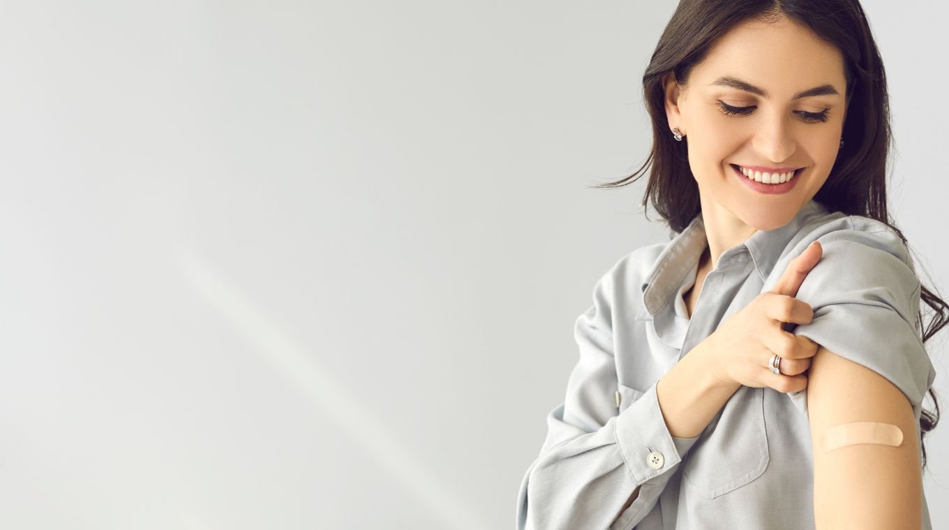 Image of a woman that received a Flu Shot